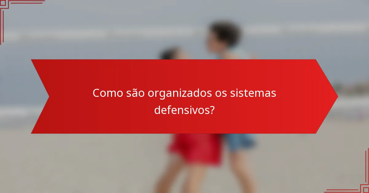 Como são organizados os sistemas defensivos?